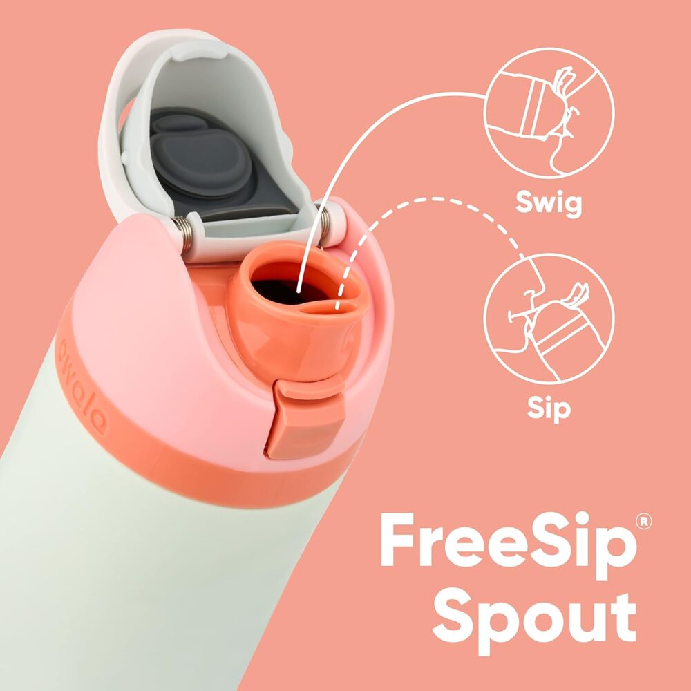 Owala FreeSip Insulated Stainless Steel Water Bottle with Straw – 24 oz, Very Very Dark - Image 3